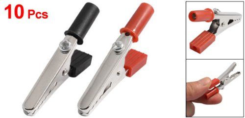 Alligator Clip 10PCS - 50 MM Plastic Handle Big size Red and Black Metal crocodile clips test leads (50mm)