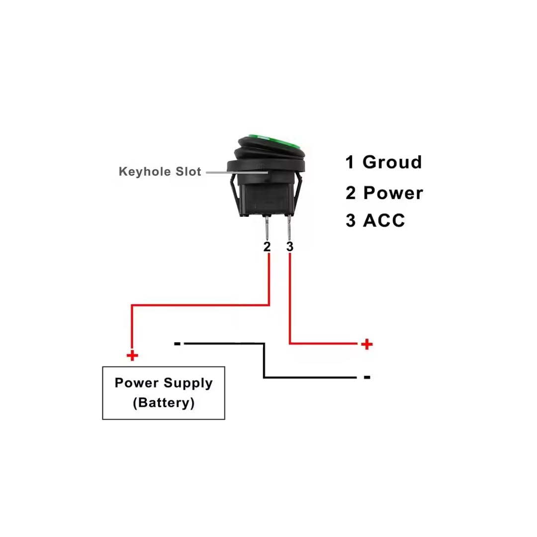 CentIoT - Waterproof Round Rocker Switch - IP65 KCD1 250V 6A 2PIN ON-OFF SPST