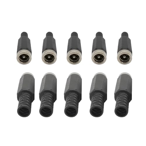 CentIoT - DC Power Supply Female Plug Pin - 5.5 x 2.1mm Cable mount - Male Jack Metal Socket with Plastic cover