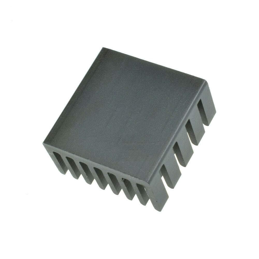 CentIoT - 20X20X10MM Aluminium Heatsink - Slotted Fins Anodised Black (Pack of 5)