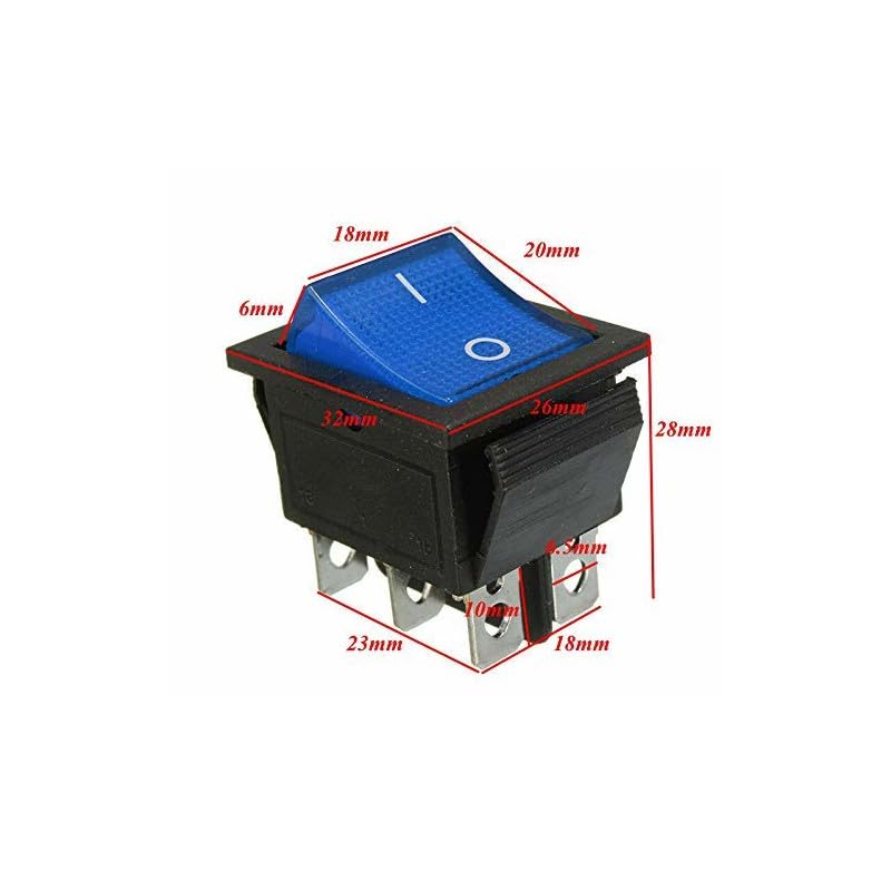 CentIoT - Illuminated Button Light Rocker Power Switch KCD4 15A 250V AC - 4PIN DPST ON-Off