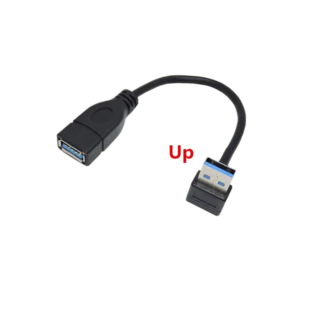 CentIoT - USB to USB Coupler Adapter Converter Cable - USB 3.0 Right Angled 90 Degree Type A Female to Type A Male Connector (15CM Cable, 4 Types Combo)