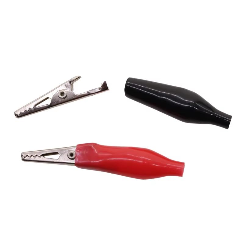 CentIoT - 55 MM Alligator Clip Medium size Crocodile clips test leads - 10PCS 5 Red + 5 Black (Soft handle)