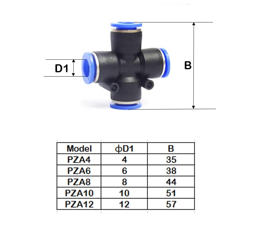 CentIoT - Pneumatic connector Push In Fittings For Air Hose and Tube Connector 4mm