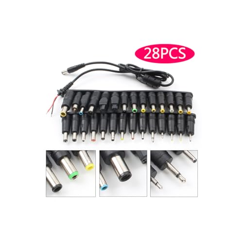 CentIoT - 28 in 1 DC 5.5X 2.1 MM Male DC Jack Socket Connector to 28 Types Male Power Plug (28in1 with Cable)