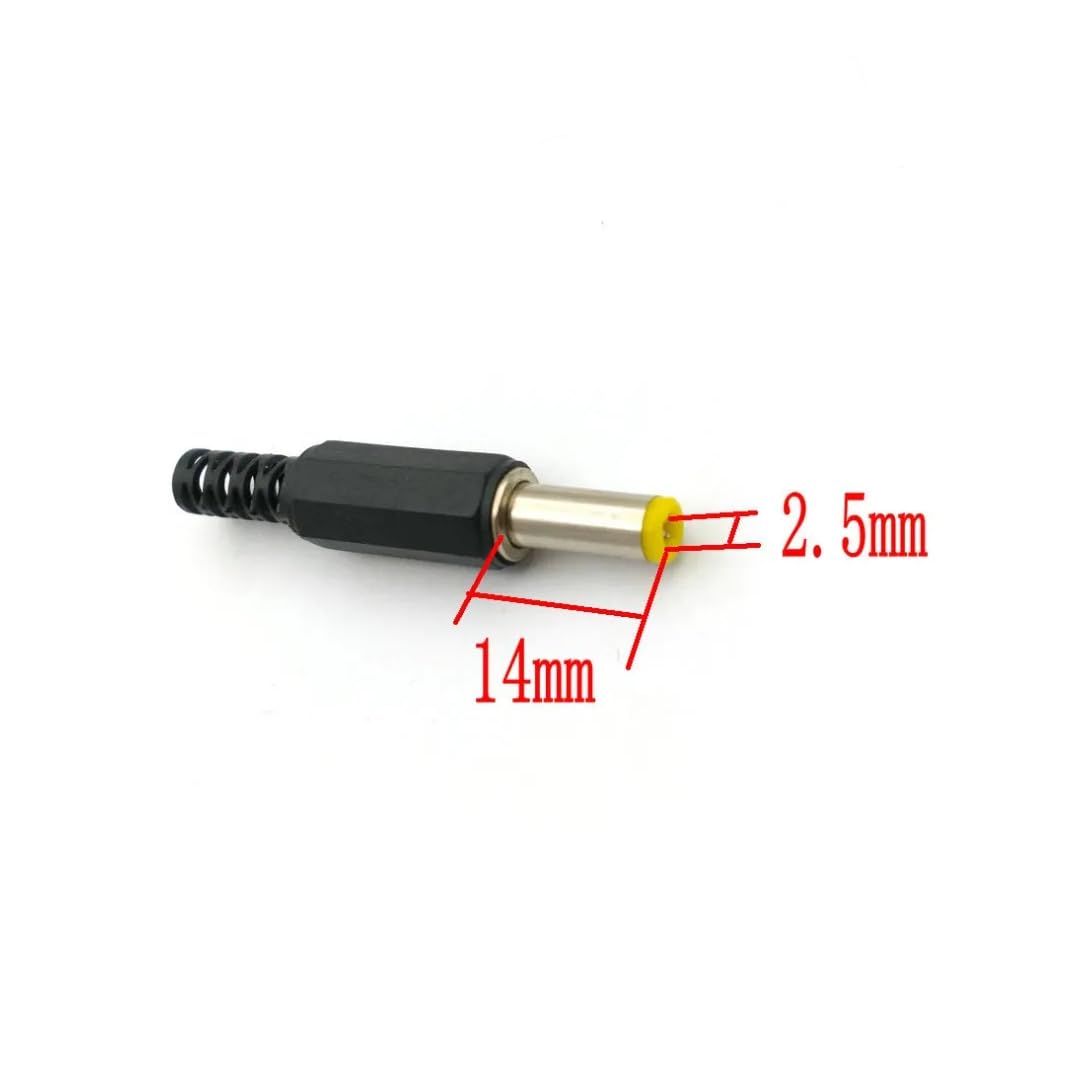 CentIoT - DC Power Plug Female - 5.5 x 2.5 Cable Mount with plastic case (Turning fork 14mm long pin - Pack of 10)