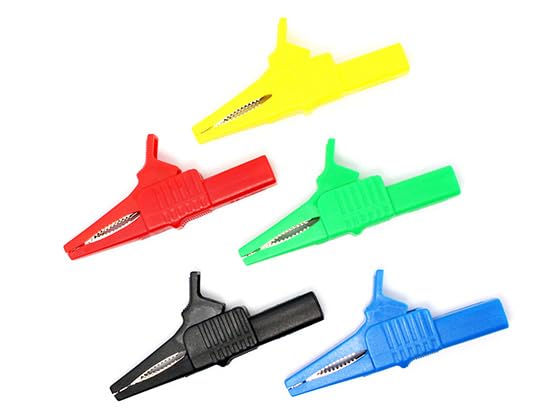 CentIoT - 85mm Full Insulated Protective nickel coated brass Alligator Crocodile clip - 600V 20A 25MM Jaw Opening (5 Colors)