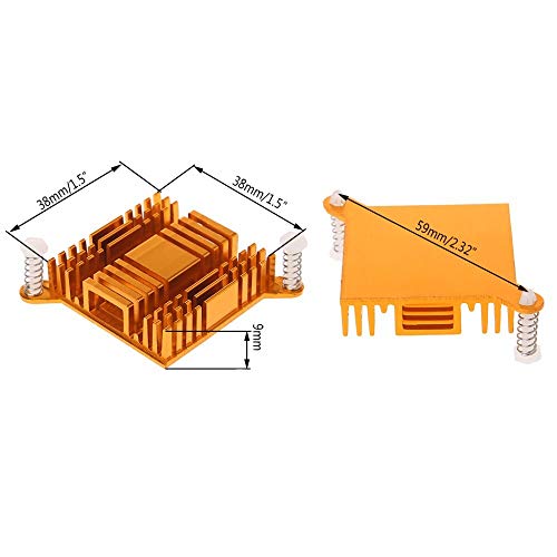 CentIoT® Golden 40MM SQUARE Northbridge Heat sink Aluminum Heatsink Cooler - for Computer Motherboard North Bridge, graphics card and Peltier