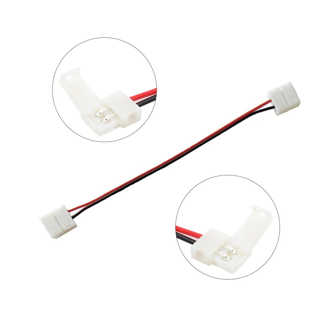 CentIoT - 8mm 2pin led easy connector for 3528 2835 single color led strip (Strip to Strip, 5Pack)