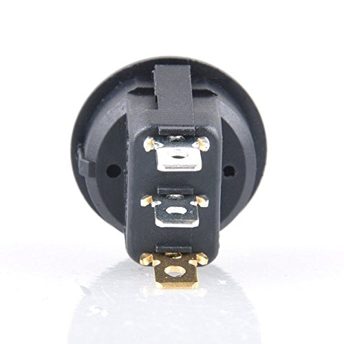 CentIoT® - 12V Illuminated LED SPST ON/OFF Push Button Round Rocker Switch - 3 pin 4.8mm terminals - for Car/Boat/Auto/Van LED Lamp Dash Light