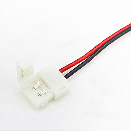 CentIoT - 2 Pin 10mm DC Female no Welding Switch LED Strip Connector for SMD5050 Single Color Led Lights to DC Power Adapter