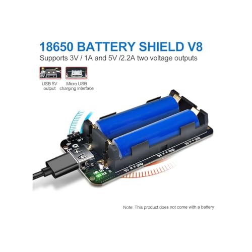 CentIoT - UPS Rechargeable Battery Shield Liion - 3.3V/1A 5V/3A Micro USB and Type C