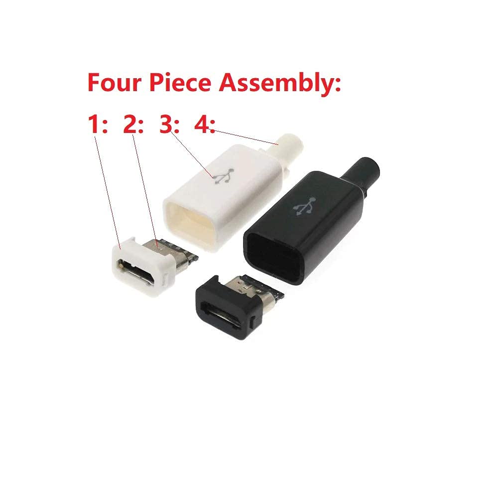 CentIoT® - 10pcs Type B Micro USB Male USB 2.0 | 5 Pin Plug Connector | with Plastic Cover | DIY Kit
