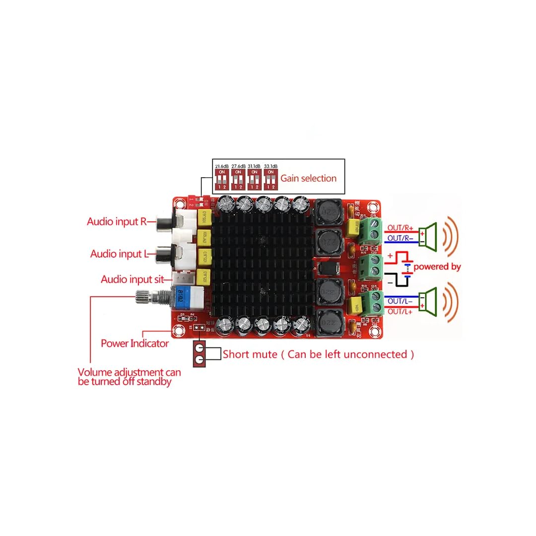 CentIoT - TDA7498E 100Wx2 Dual Channel Stereo Amplifier board
