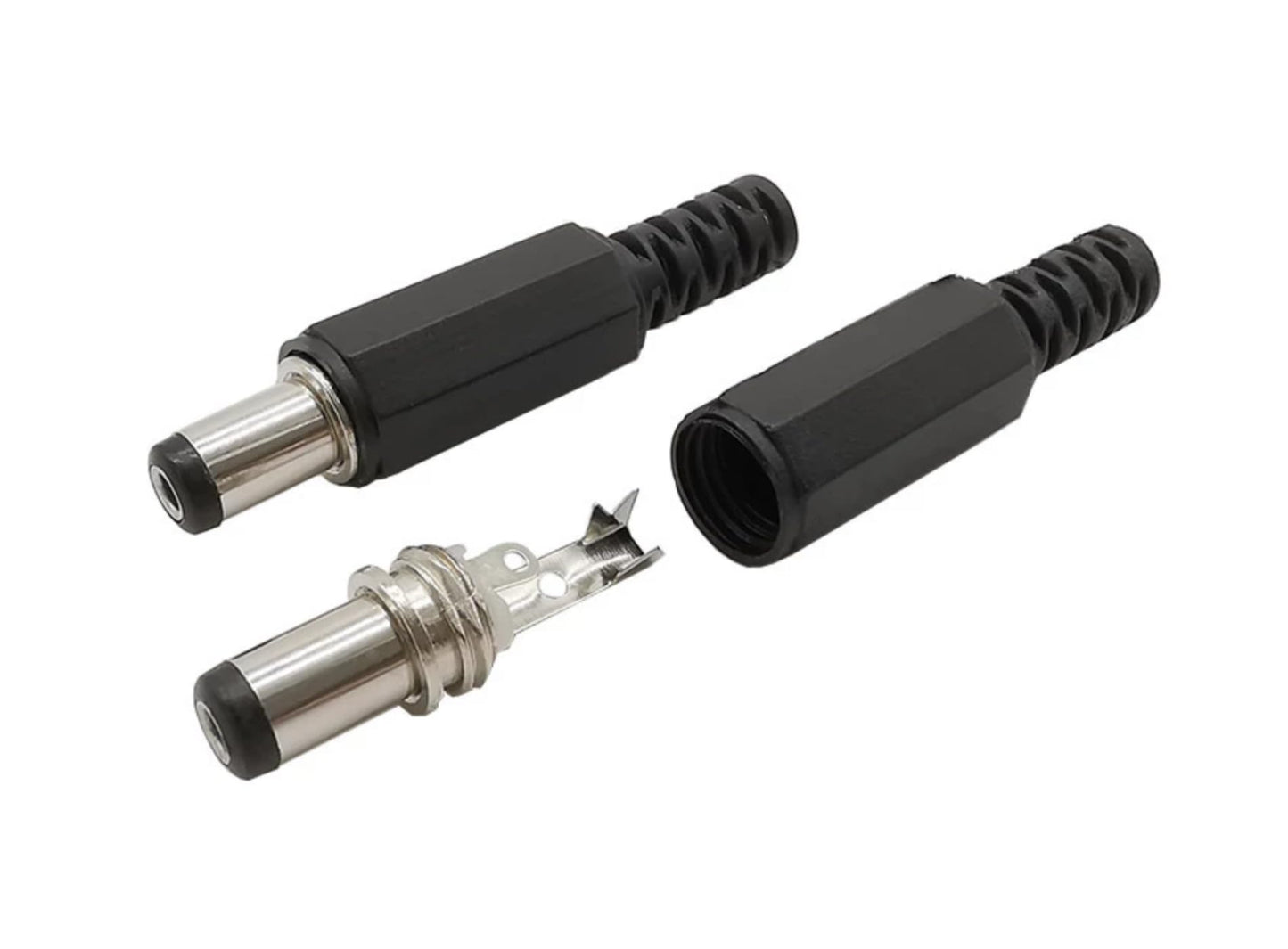 CentIoT - DC Power Plug Female - Cable Mount with plastic case (5.5 x 2.1mm, 9mm long pin - Pack of 10)