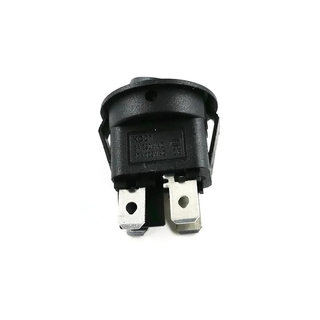 CentIoT - Illuminated DPST ON/OFF KCD1 Round Rocker Switch 4.8mm terminals - 220VAC 6A, 4PIN