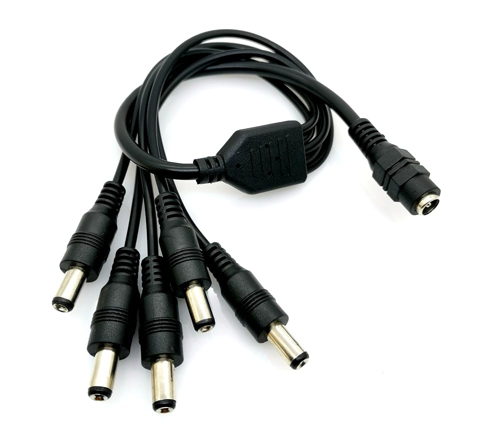 CentIoT - DC Male Jack 1 to 5 way Female Plug - Y Splitter Power Cable