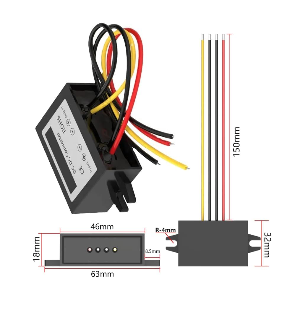 CentIoT - DC-DC 60W IP68 Waterproof Step Down Buck Converter - 20-60VDC 48VDC Input to Stable 12VDC Upto 5A Output