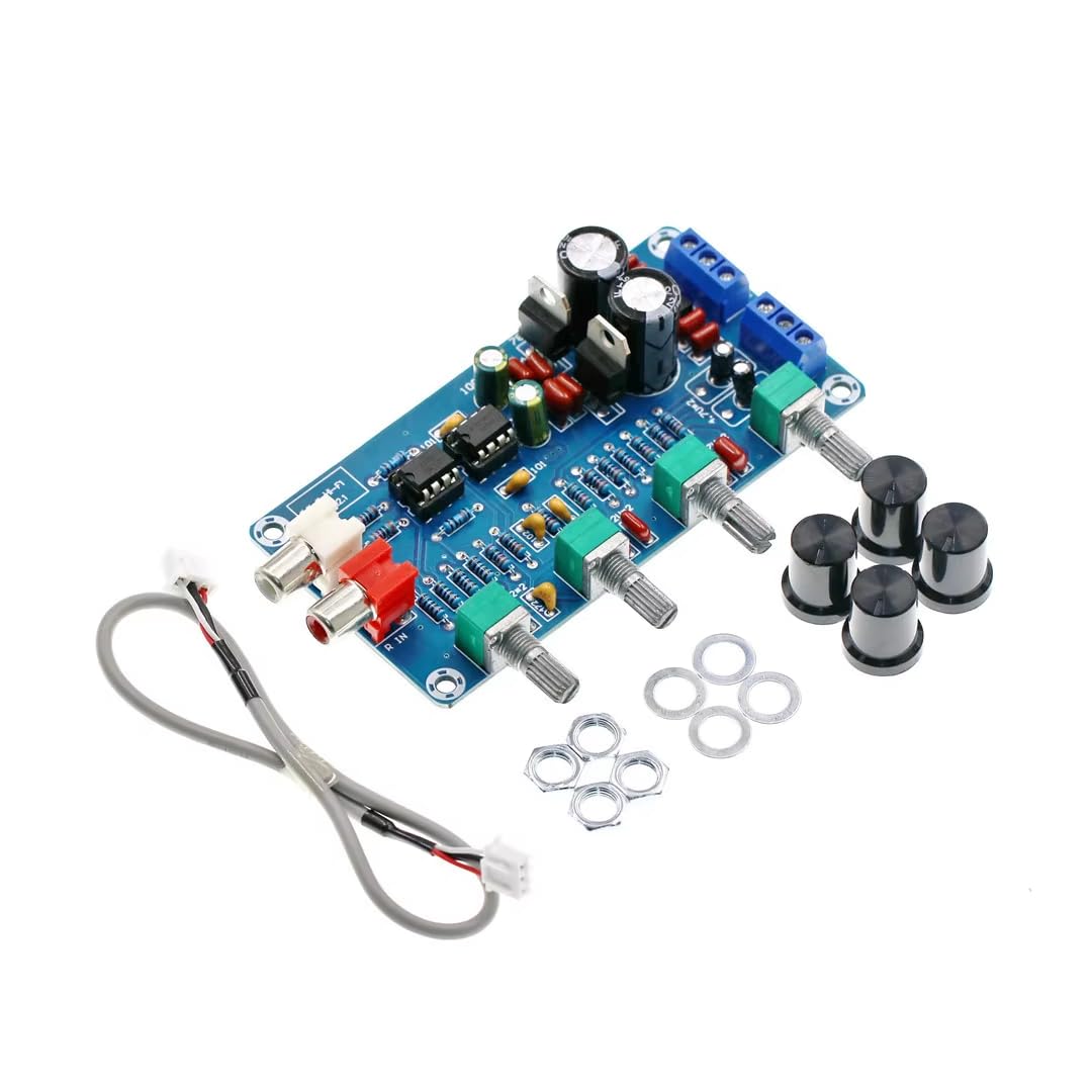 CentIoT - NE5532 Preamp With Treble mid Bass Volume Adjustment - Pre-amplifier Tone Controller board For Amplifier Board (12V AC, Lotus Socket Input)