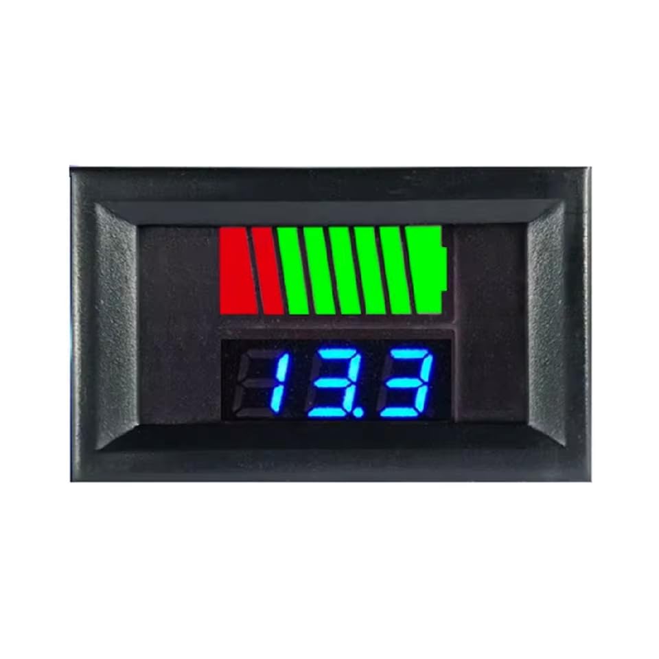 CentIoT - Battery Power Indicator - 12V 24V 36V 48V 60V 72V Auto Sense Lead-acid Battery Charge Level Indicator Voltmeter
