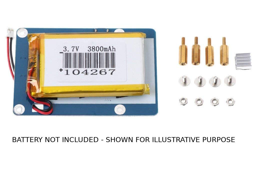 CentIoT - Lithium Battery Shield - Rechargeable - Power Bank Battery Charging Module - for Raspberry Pi, WiFi Router, ardino ESP8266, ESP32 (3800mAh Flat Cell RPi)