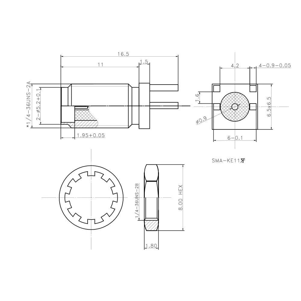 CentIoT - RF Connector Jack PCB Thru Hole Mount