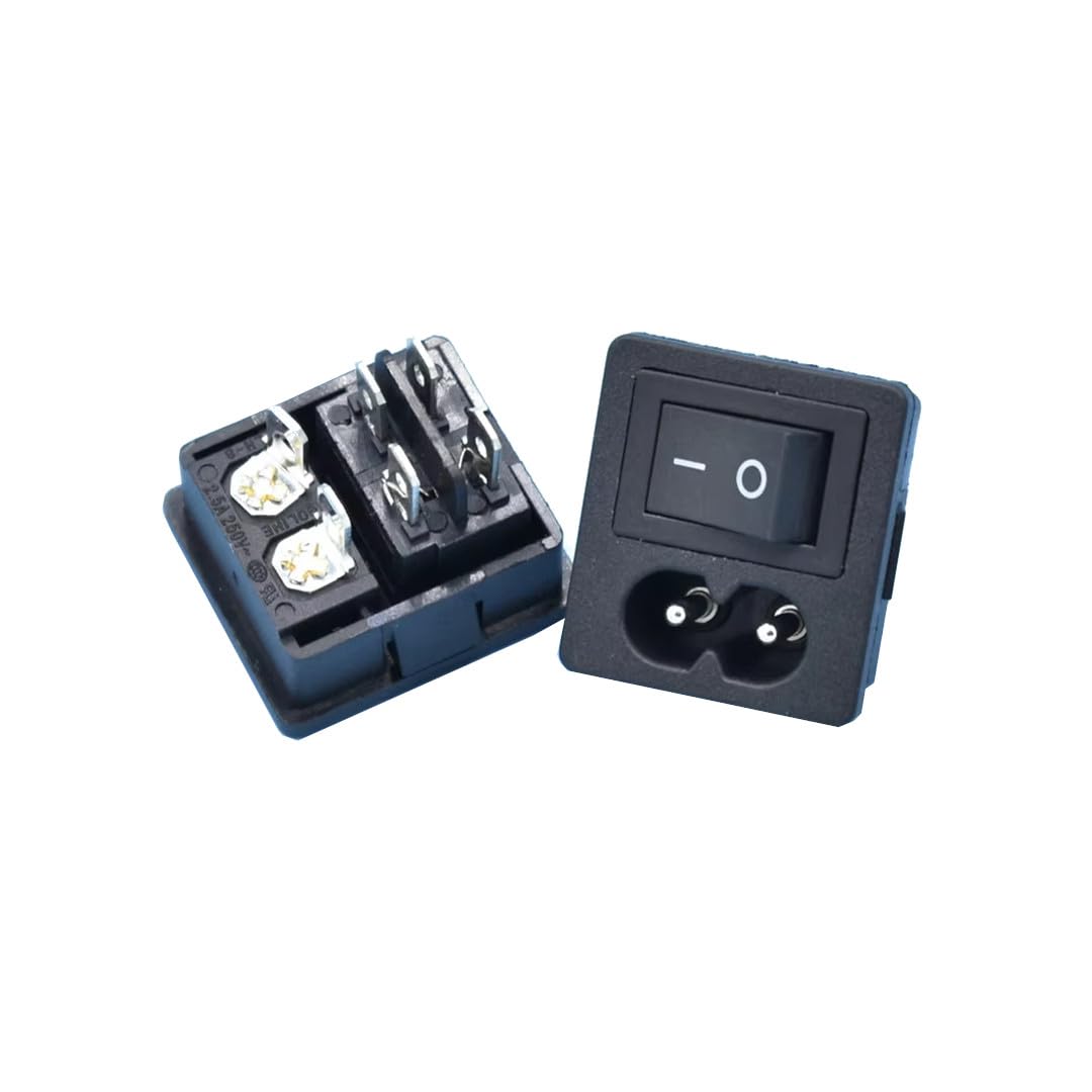 CentIoT - IEC320 C8 Power Cord Inlet Socket Receptacle - ON-Off 4PIN DPST Rocker Switch