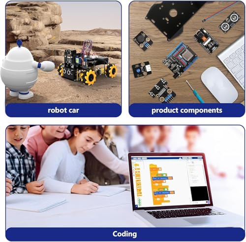 ACEBOTT Smart Car kit Compatible with Arduino IDE,Multi-Way Cruise & Obstacle Avoidance,IR App Control,Expandable Functions STEM Toys for Girls,Boys,Teens,Adults