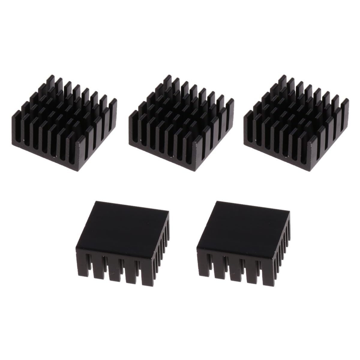 CentIoT - 20X20X10MM Aluminium Heatsink - Slotted Fins Anodised Black (Pack of 5)