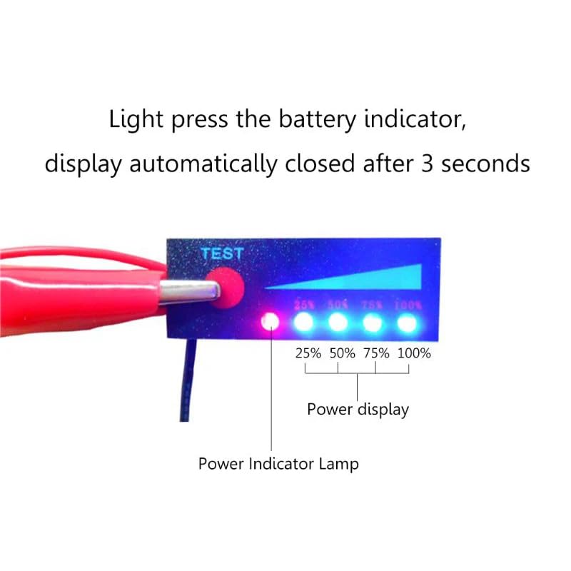 CentIoT - Battery Power Indicator - 18650 Li-ion lipo Lithium Battery Capacity Indicator Power LED Display - with switch 6CM, Black