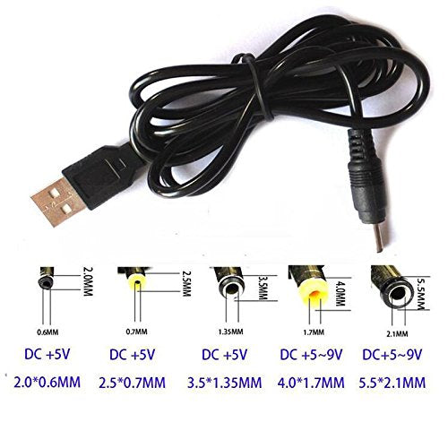 CentIoT - USB A Male -to- DC 4.0 * 1.7 mm Power Plug Connector Adapter Converter - with Cord - suitable for miniature security cameras