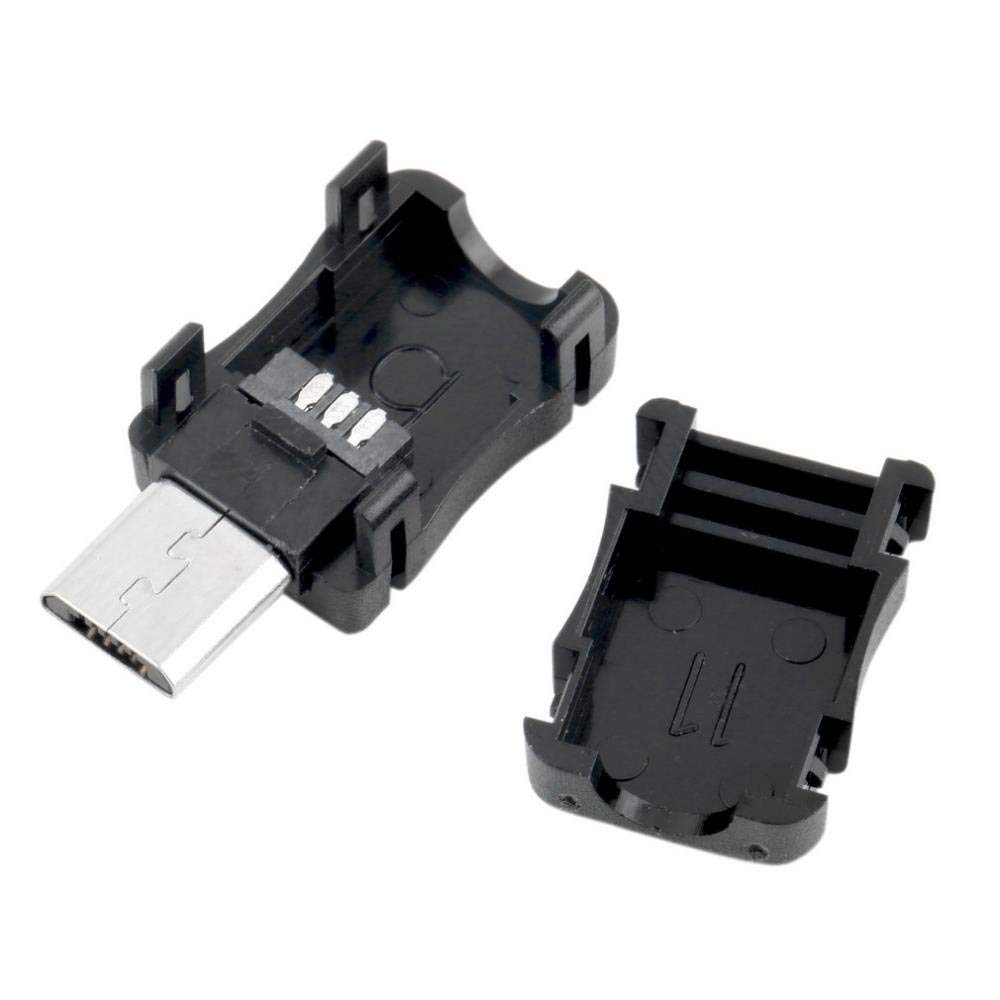 CentIoT® - USB 2.0 Type A B Male Female - 4 Pin 5 Pin Plug Socket Connector - with Black Plastic Cover - DIY Kit