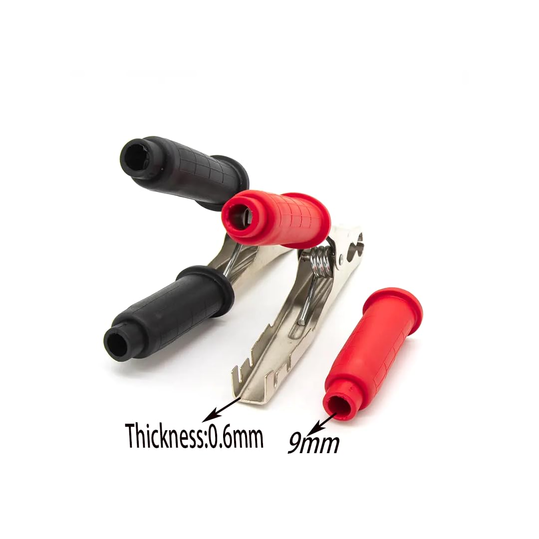 CentIoT - Heavy duty fully PVC insulated alligator crocodile clamps, Pack of 2