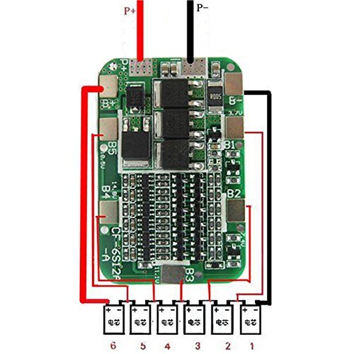 CentIoT - 6S 12A 22.2V 25.2V BMS Battery Management System PCM PCB for 6 Cells in Series Lithium LicoO2 Limn2O4 18650 Battery