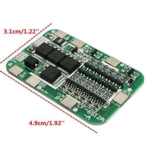 CentIoT - 6S 12A 22.2V 25.2V BMS Battery Management System PCM PCB for 6 Cells in Series Lithium LicoO2 Limn2O4 18650 Battery