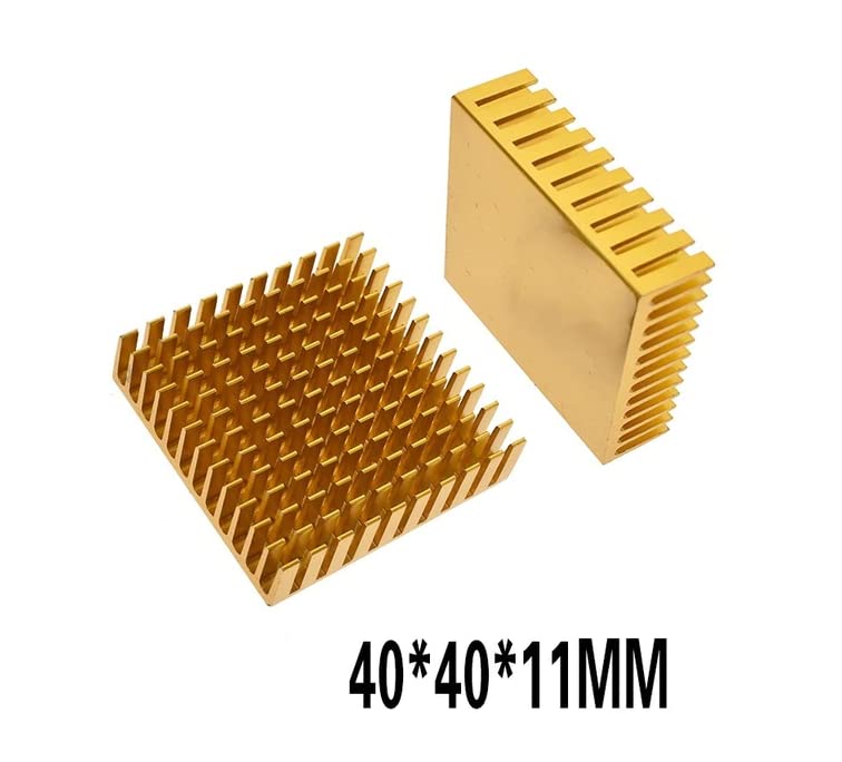 CentIoT® Golden 40MM SQUARE Northbridge Heat sink Aluminum Heatsink Cooler - for Computer Motherboard North Bridge, graphics card and Peltier