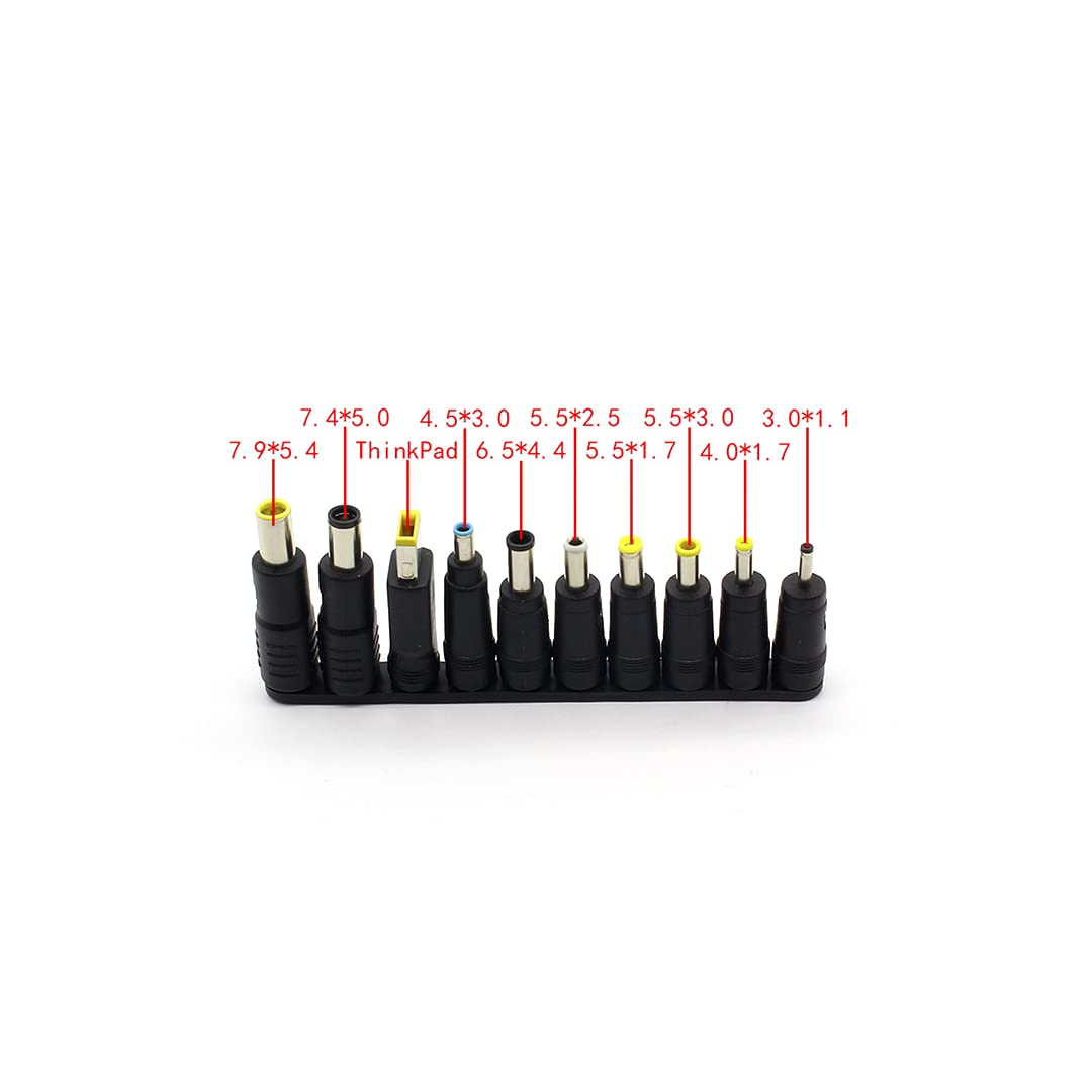 CentIoT - 10 in 1 DC 5.5X 2.1 MM Male DC Jack Socket Connector to 6.3 6.0 5.5 4.8 4.0 3.5mm 2.5 2.1 1.7 1.35mm Male Power Plug (10 in 1)