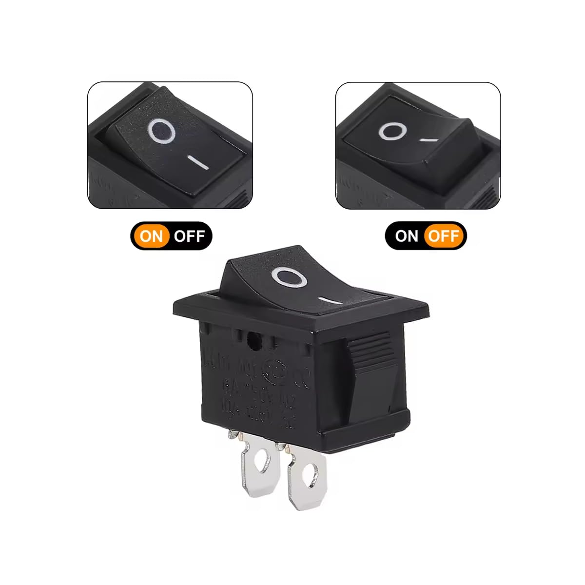CentIoT - Rocker Switch - KCD1 snap fit 250V 6A SPST ON-OFF 2 Position, 2PIN