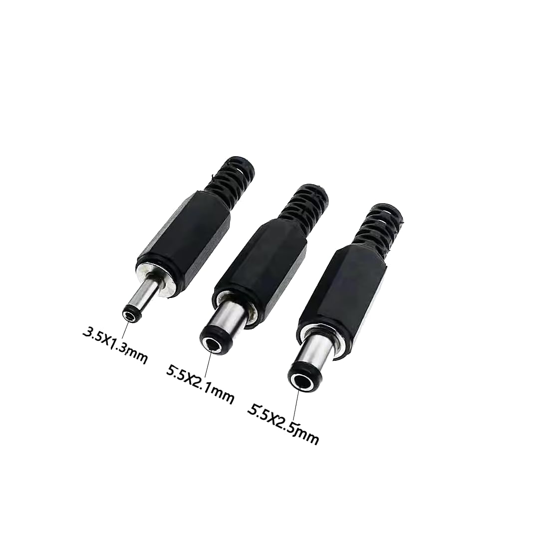 CentIoT - DC Power Plug Female - Cable Mount with plastic case (5.5 x 2.5mm, 9mm long pin - Pack of 10)