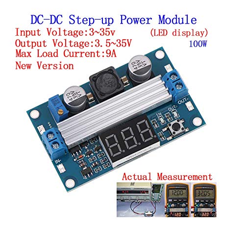 CentIoT - LTC1871 100W DC DC Step Up Booster Converter Module Power Supply Voltage Regulator 3-35V to 3.5-35V with Voltmeter