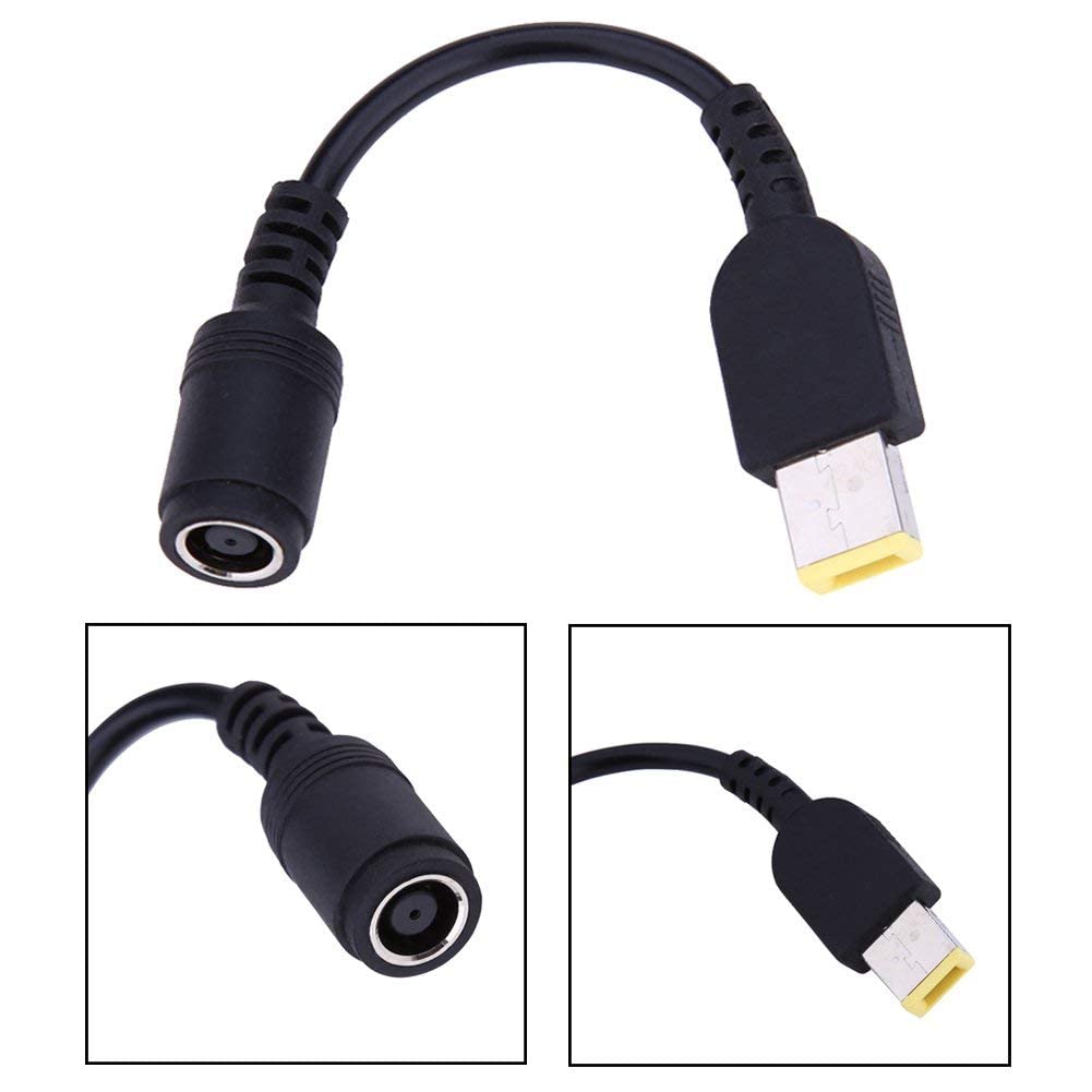 CentIoT - Power Plug Converter - square male -to- 7.9 x 5.4MM female with 15cm Cable - suitable for Lenovo Thinkpad Laptop