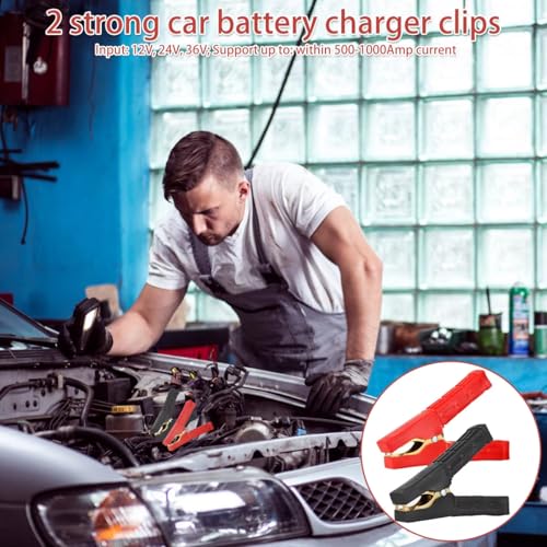 CentIoT - Heavy duty fully PVC insulated alligator crocodile clamps, Pack of 2