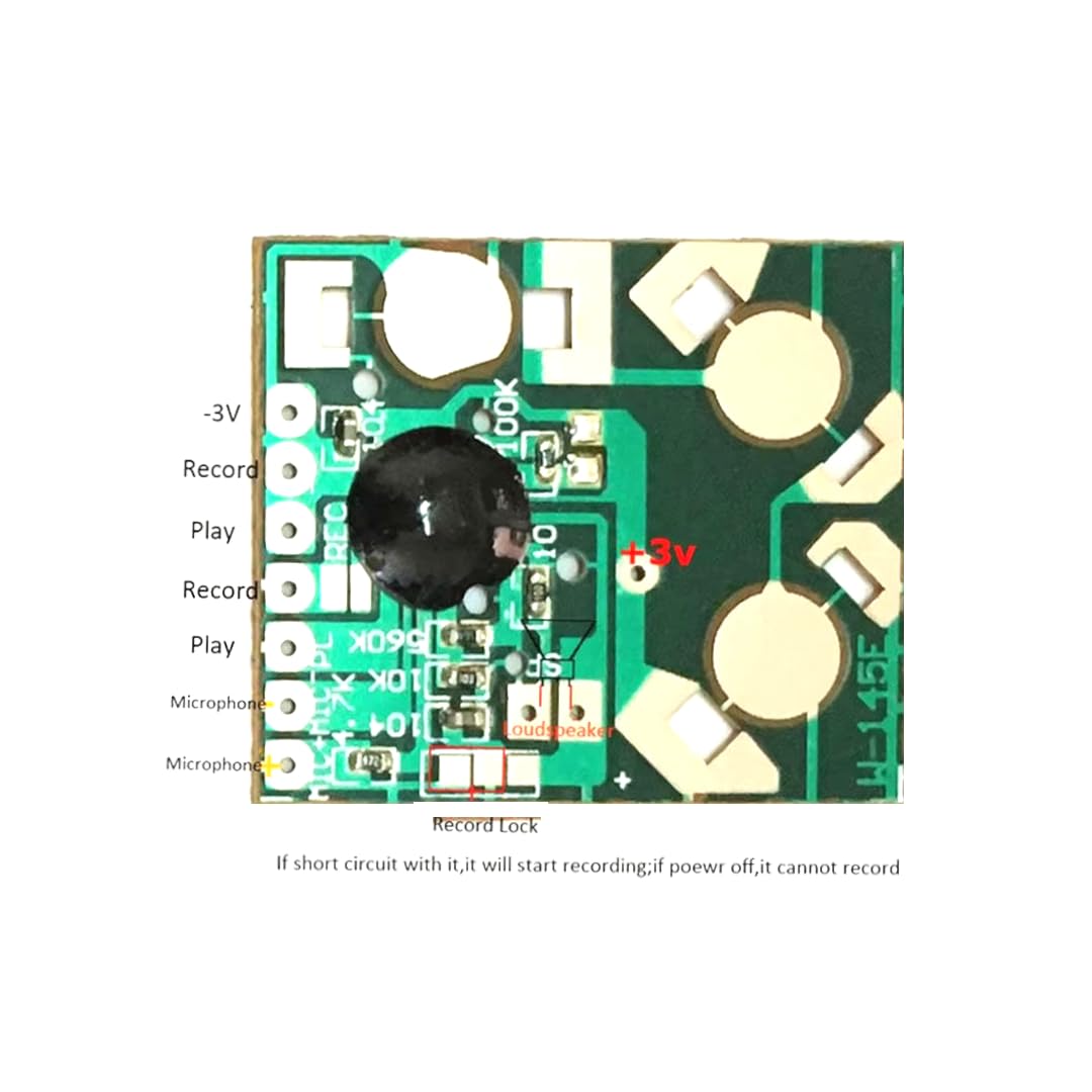 CentIoT - Sound Recordable Chip IC - Voice Music Talking Recorder Module - 8ohm Speaker - for Electronic Gift Greeting Card - ISD1806B 6 Seconds