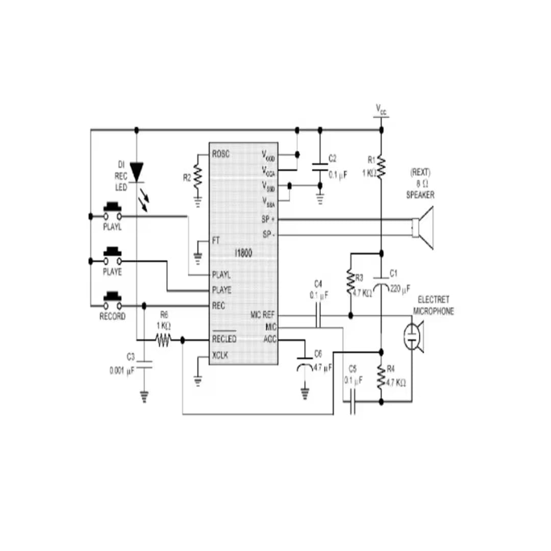 CentIoT - Sound Recordable Chip IC - Voice Music Talking Recorder Module - 8ohm Speaker - for Electronic Gift Greeting Card - ISD1806B 6 Seconds