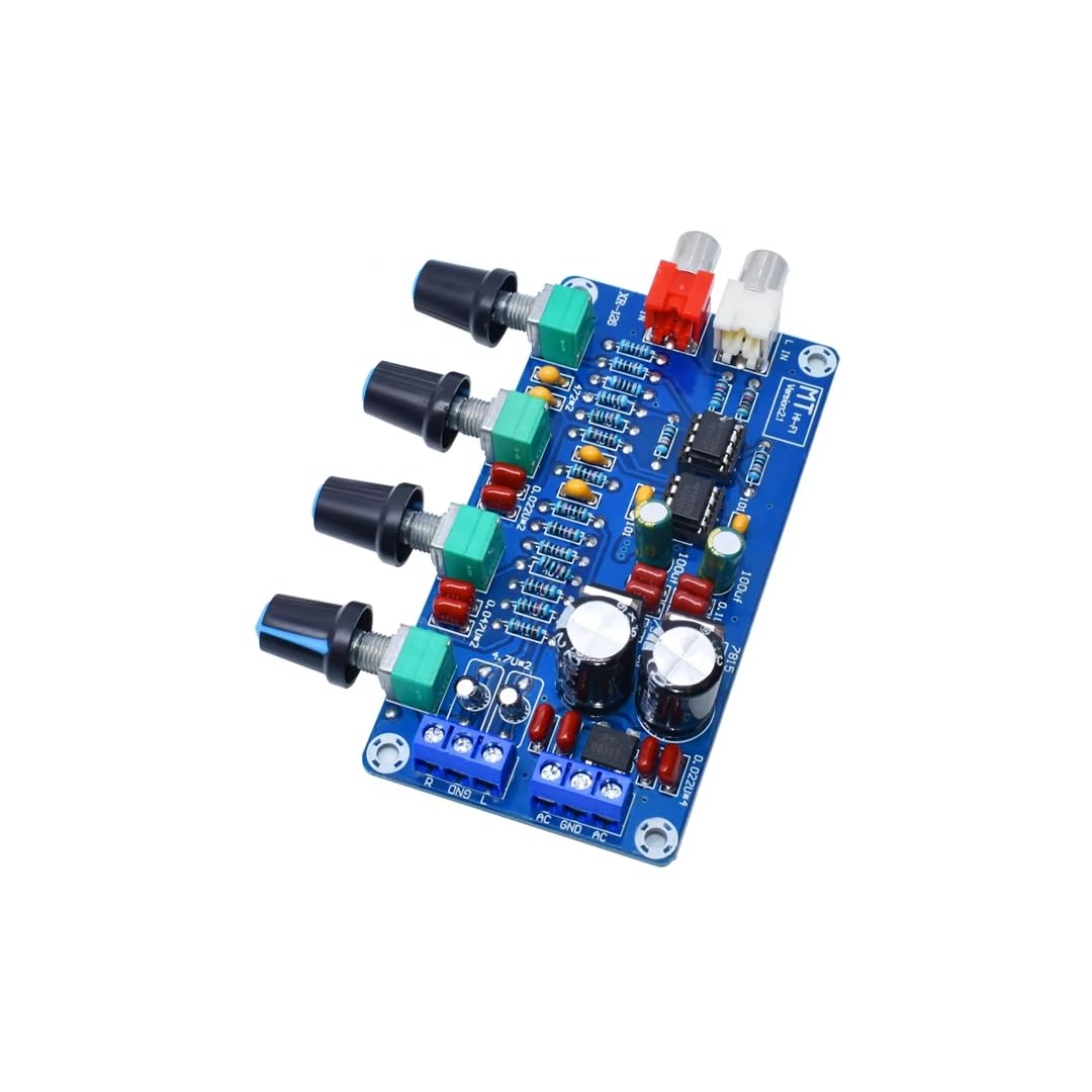 CentIoT - NE5532 Preamp With Treble mid Bass Volume Adjustment - Pre-amplifier Tone Controller board For Amplifier Board (12V AC, Lotus Socket Input)