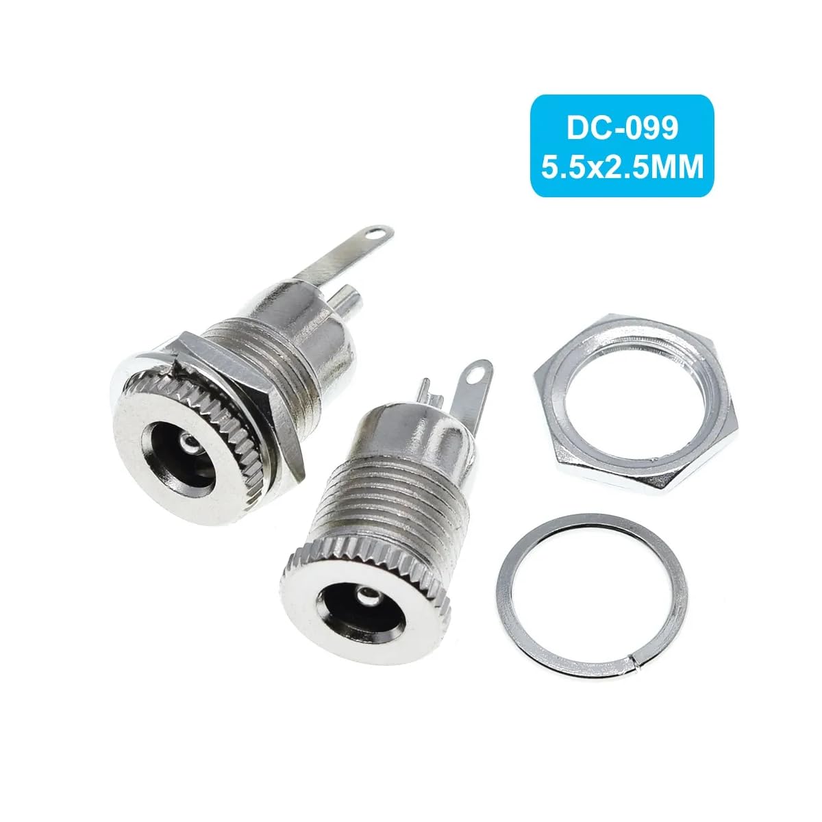 CentIoT - DC Power Jack Male Socket - Panel Mount Full Metal