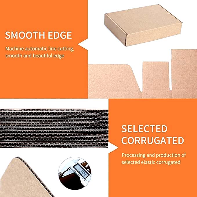 CentIoT - Corrugated Shipping Courier Sturdy Box - 3Ply Self-lock, Length 6 Inch - Width 4 Inch - Height 1.5 Inch (6x4x1.5 Inches, Brown Color)