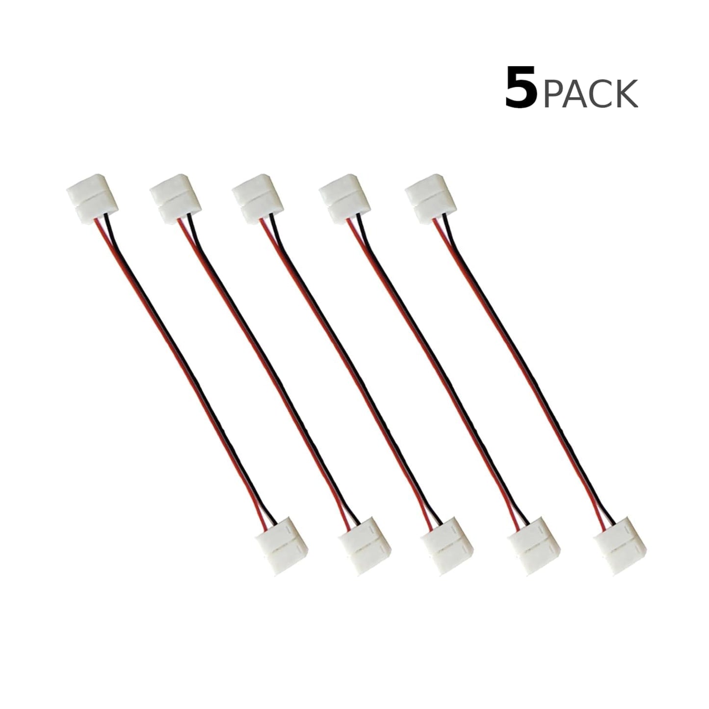 CentIoT - 8mm 2pin led easy connector for 3528 2835 single color led strip (Strip to Strip, 5Pack)