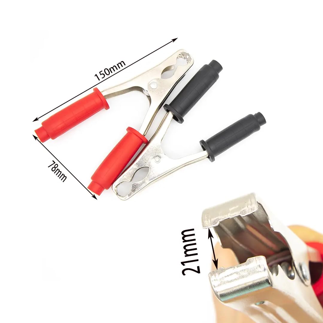 CentIoT - Heavy duty fully PVC insulated alligator crocodile clamps, Pack of 2