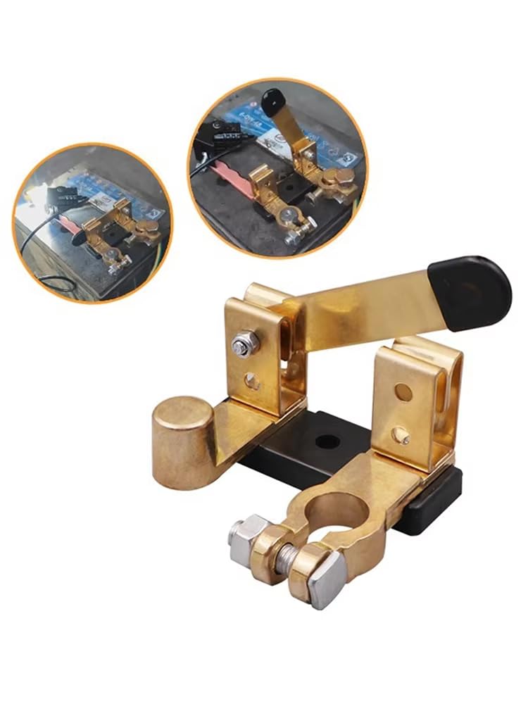 CentIoT - Battery Disconnect Cut Off Shut Off Kill Switch 12V 24V 1_Way- for Marine Car Boat RV ATV (Negative, Vertical, 15-17mm Top Post Dia), Yellow